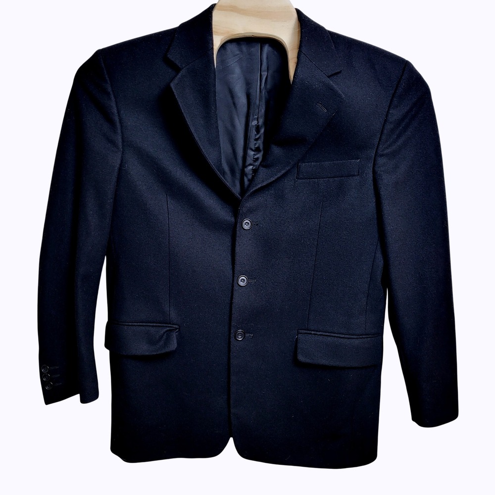 Gianfranco Ruffini 42R Black‎ Cashmere Blend Blazer Jacket Italy 3 button Lined